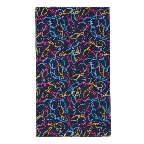 Balery Multicolor Bowling Toalla de Microfibra Premium con Estampado – 27.5x16 pulgadas, Alta Absorción, Suave y Aterciopelada, Secado Rápido