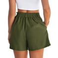 thumbnail image 4 of Delayuji Women Wide Leg Shorts Button Waist Tailored Shorts With Pockets Summer Business Casual Outfits for Women Vacation Short Daily Wear, 4 of 6