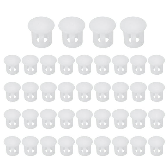 Uxcell 6mm/1/4" Plastic Hole Plugs, Flush Type Round Plug Snap in Locking Screw Hole Covers White 40 Pcs