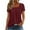 Wine, variant on dazeni Women Eyelet Tunic Tops Lightweight Dressy Casual Summer Short Sleeve Shirts Loose Pleated Square Neck Blouse Top