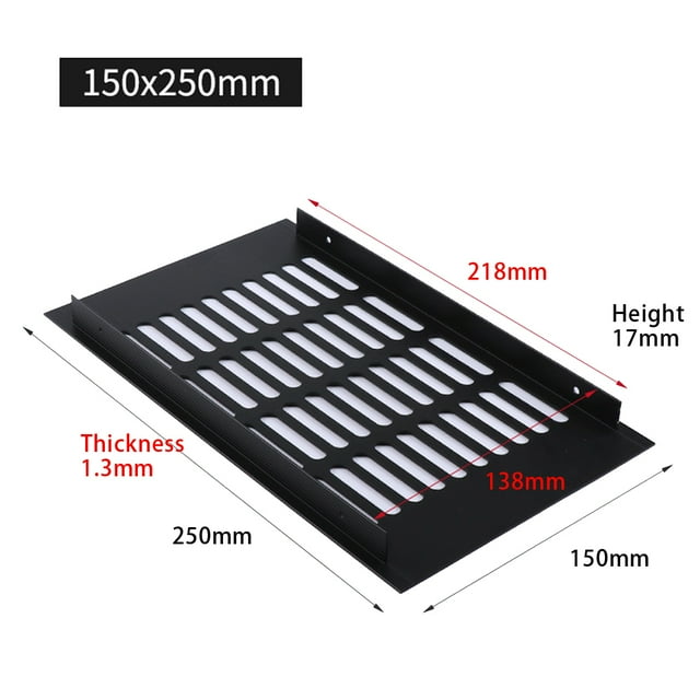 Goodhd 150mm Aluminium Rectangular Cabinet Wardrobe Air Vent Grille Ventilation-Cover