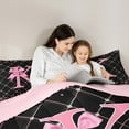 thumbnail image 5 of Manfei Pink Monogrammed K Bedding Comforter Set, Kawaii Princess Ribbon Bow Twin Comforter Sets, Teens Girls Kids Reversible Bedding Set, Ultra Soft Home Decor, 2 Pieces, 5 of 8