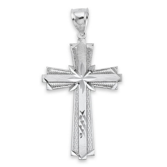 Golden Fire 925 Sterling Silver Cross Pendant - Religious Jewelry Gifts for Men