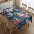 thumbnail image 2 of Pioneer Flower Floral Print Pattern Rectangle Tablecloth 60"x84",Waterproof Polyester Rectangle Table Cloth, Wipeable Spillproof Polyester Tablecloth for Dining, Camping, Indoor and Outdoor, 2 of 5