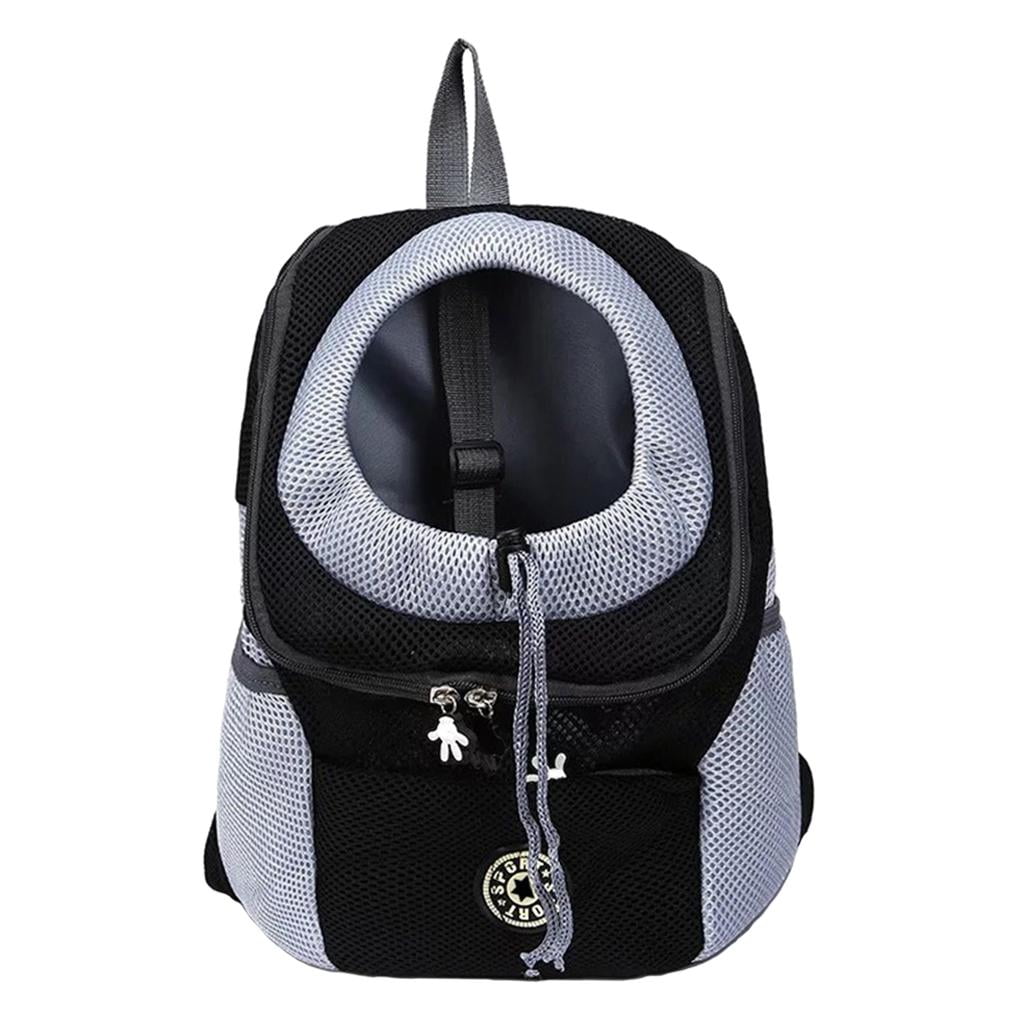 GROWTH TANK Outdoor Portable Travel Dog Backpack Nylon Double Shoulder Pet Dog Carrier Bag Mesh Dogs Front Bag Cat Backpack Black M Walmart