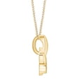 thumbnail image 2 of AFFY Round Simulated Emerald Bezel Set Lotus Bud Pendant Necklace 14k Yellow Gold Over Sterling Silver With 18" Chain, 2 of 3