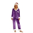 thumbnail image 2 of Matching Family Pajamas Fleece Christmas Pjs Long Sleeve Button down Festival Party Sleepwear Top and Pants 2 Piece Set Xmas Pajamas for Family, 2 of 6