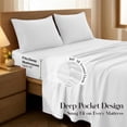 thumbnail image 3 of Lux Decor Twin Bed Sheets - 4 Piece Ultra-Soft Microfiber Sheets Set, Deep Pocket Fitted Sheet, Flat Sheet & 2 Pillowcases, Breathable Hotel Luxury, OEKO-TEX Certified, White, 3 of 10