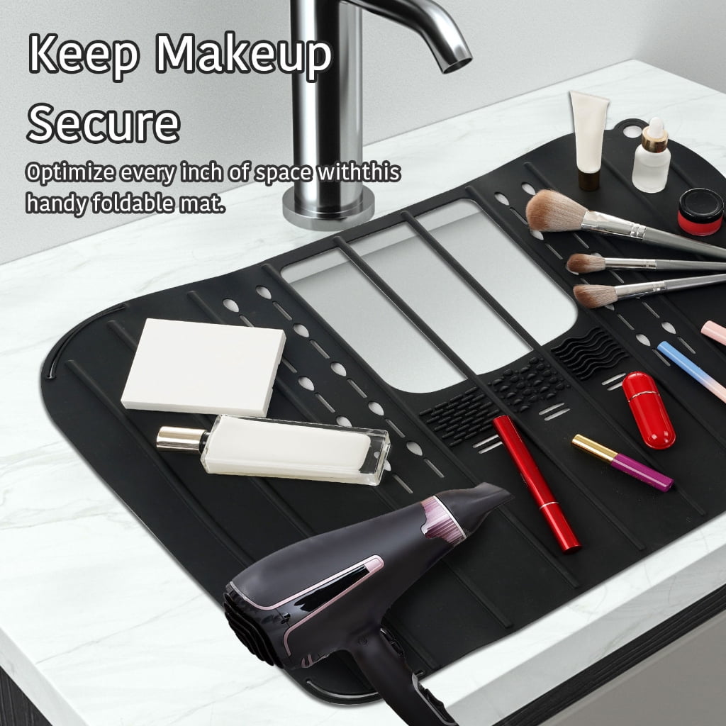 Aellinatey Bathroom Sink Cover Foldable Sink Cover Beauty Makeup Mats for Counter Space