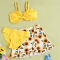 thumbnail image 6 of URMAGIC 7-12Y Girls 3 Pieces Swimsuit Sunflower Print Bikini Set w/Beach Skirt Bathing Suit, 6 of 6