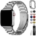 thumbnail image 1 of Correa de reloj Fullmosa compatible con Apple, 42 mm, plata y acero inoxidable, 1 of 6