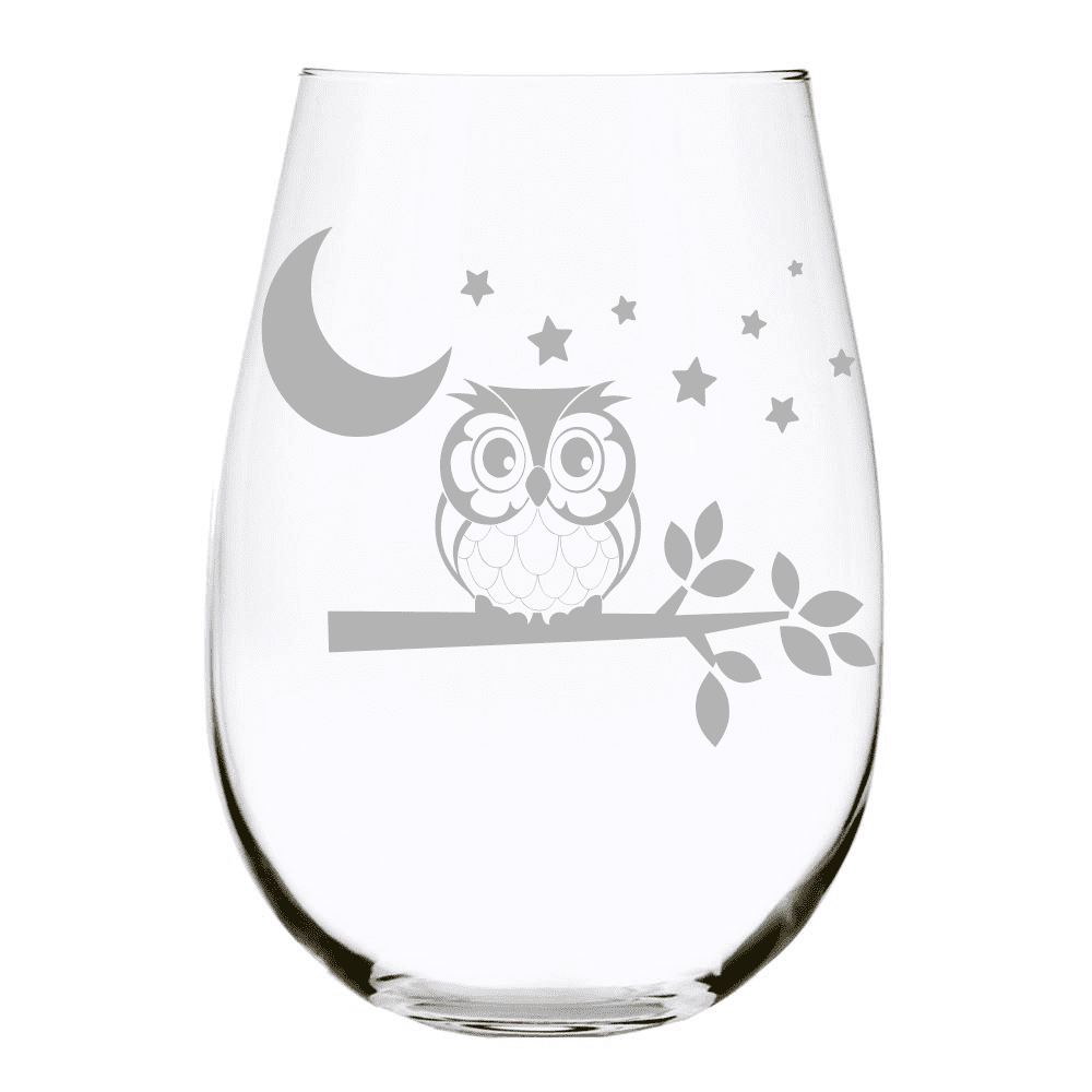 Owl Theme Christmas White Elephant Gift Thanksgiving Housewarming Gifts Fall Table Decor Owl Gifts 16 oz Etched Wine Glass Owl Drink to That Wine Glass 