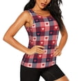 thumbnail image 2 of Fotbe Heart Plaid Blusas Sin Mangas para Mujer – Estilo Casual, Corte Suelto, Slim-Fit, Cuello Redondo Deportivo, Tops de Verano para Gimnasio y Yoga-Medium, 2 of 7