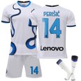 thumbnail image 1 of 2122 Inter Milan away white No. 10 Lautaro football uniform 7 Sanchez 9 Zheke 14 Pericic snake pattern, 1 of 3