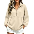 thumbnail image 2 of gbyLJF Women's Half Zip Pullover Hoodies Drop Shoulder Contrast Zipper Y2K Casual Stylish Sweatshirt, 2 of 7