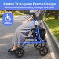 thumbnail image 6 of BN-LINK Rollator Walker for Seniors,Foldable Rolling Walker with Seat, 8" Wheels Lightweight Walker, 6 Level Height Adjustable, 330 lb Weight Capacity,Blue, 6 of 7