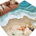 thumbnail image 3 of 6x9 Area Rugs, Coastal Beach Ocean Non-Skid Rubber Backing Large Rectangle Rugs - Living Room Bedroom Home Office, Nautical Starfish Shells Conch Indoor Floor Mat Carpets Washable Rug, 3 of 9