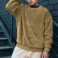 thumbnail image 3 of Bcfgryg Mens Pullover Sweatshirts Crewneck Oversized Warm Long Sleeve Sweatshirt Winter Comfort Tops,Yellow XXL, 3 of 5