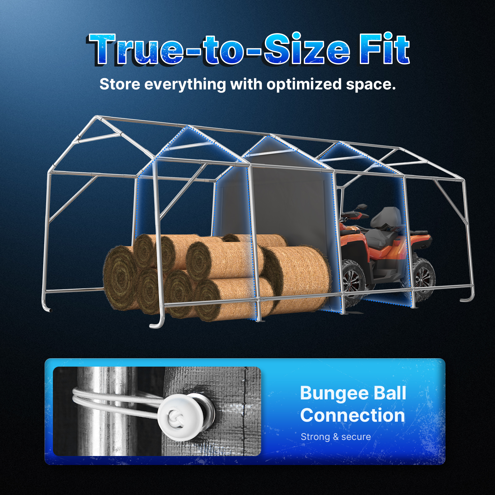 ADVANCE OUTDOOR 10X20 ft Carport Heavy Duty Outdoor Patio Anti-Snow Portable Canopy Storage Shelter, Gray