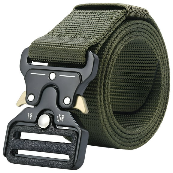 JacobsParts Quick Release Unisex Belt Heavy Duty Adustable Webbing Nylon, Green