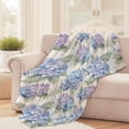 thumbnail image 2 of Hydrangea Floral Throw Blanket for Adults, 50x60 in, Cozy Flannel Blanket for Bedroom, Camping, Couch, Room Decor, Fuzzy Warm Soft Gifts, 2 of 4