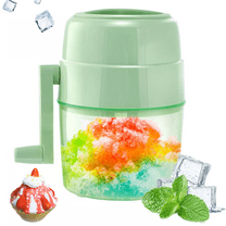 Manual Ice Shaver Machine,Snow Cone Maker,Portable Ice Crusher for Home,BPA Free,Green