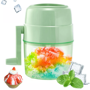 Manual Ice Shaver Machine,Snow Cone Maker,Portable Ice Crusher for Home,BPA Free,Green