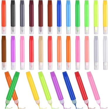 GIXUSIL 24Pcs Suncatcher Paint Pens, 5ml Each, Random 24Colors, for Kids, Supplies for Painting Suncatchers, Window Art Paint Refill, Arts and Crafts