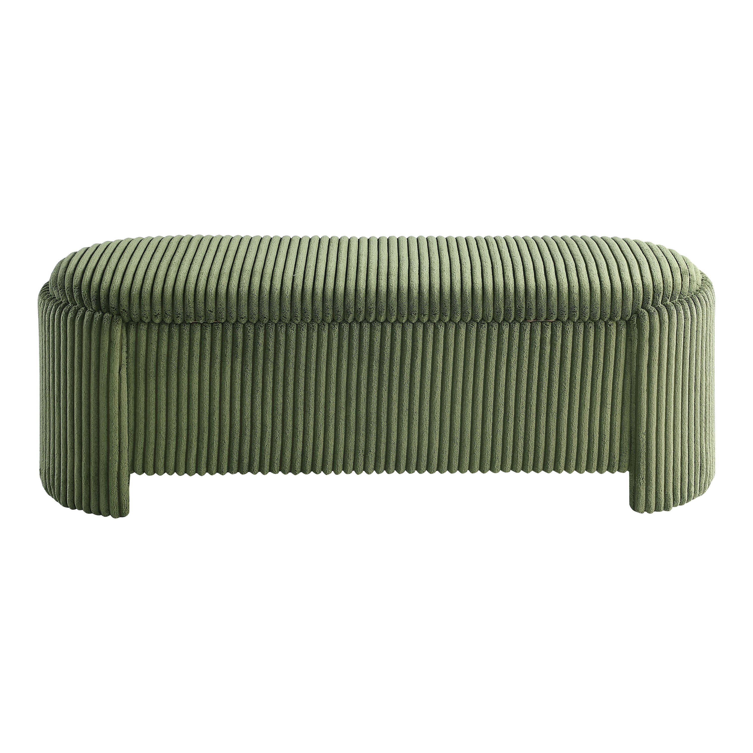 Furniture of America Ouria Chenille Fabric Modern Entryway Storage Bench, Green