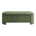 thumbnail image 4 of Furniture of America Ouria Chenille Fabric Modern Entryway Storage Bench, Green, 4 of 7