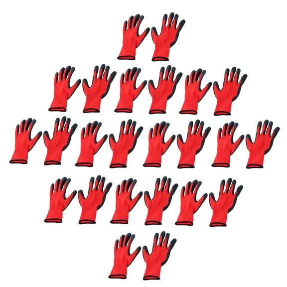 labwork Rubber Coated Safety Work Gloves Crinkle Latex 12 Pairs M-Size Large