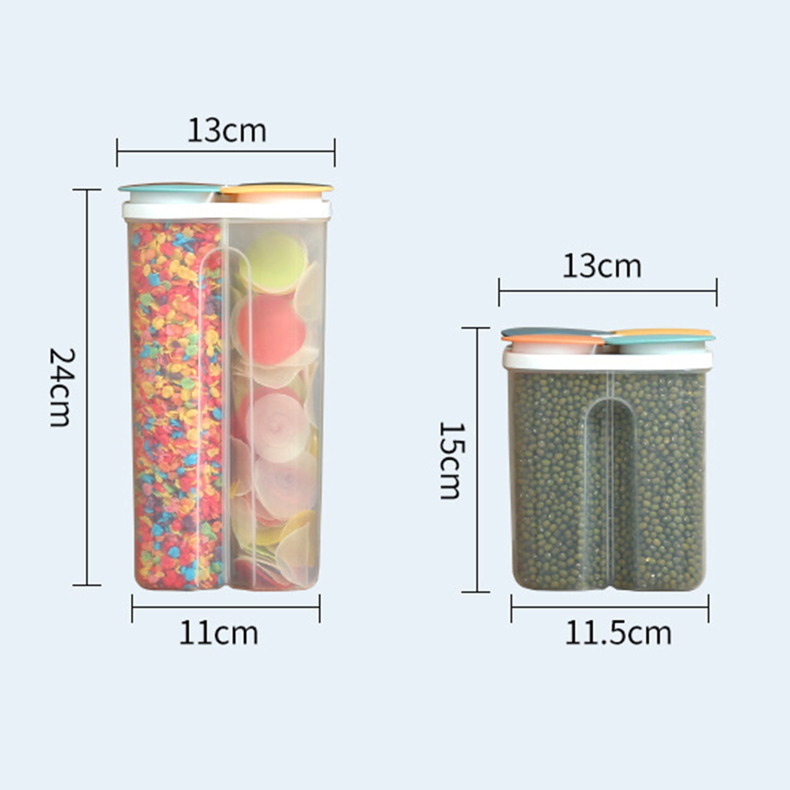 Deyuer Grain Storage Box Food Grade Transparent Good Sealing Effect Large Capacity Detachable Save Space Heat-Resistant Cereal Storage Container Airtight Food Organizer Box for Kitchen,L