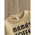 thumbnail image 5 of Infant Baby Boys Girls Outfits Crewneck Sweatshirt Mama's Coffee Date Letter Pullover Sweater Fall Winter Clothes, 5 of 8