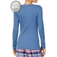 thumbnail image 3 of Jenni by Jennifer Moore Womens Ribbed Pajama Top Only,1-Piece, Small, Heather Grey, 3 of 4
