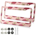 thumbnail image 2 of Coolnut Raspberry License Plate Frame 2 Pack 2 Holes Car Aluminum License Plate Holder Automotive Parts Decoration Universal with Screw Caps Cover, 2 of 7