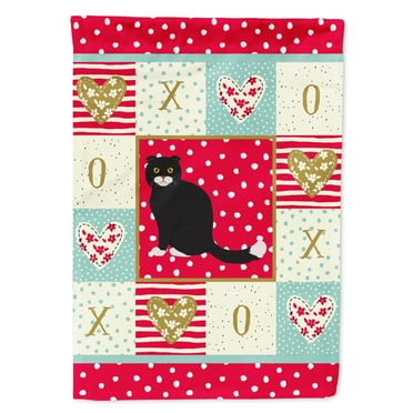Carolines Treasures CK5763CHF Foldex Exotic Fold 2 Cat Love Flag Canvas House Size Large multicolor