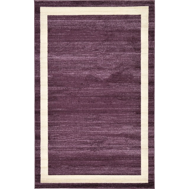 Unique Loom Del Mar Collection Tapis Contemporain Transitionnel, 5 Pieds x 8 Pieds, Violet/ivoire