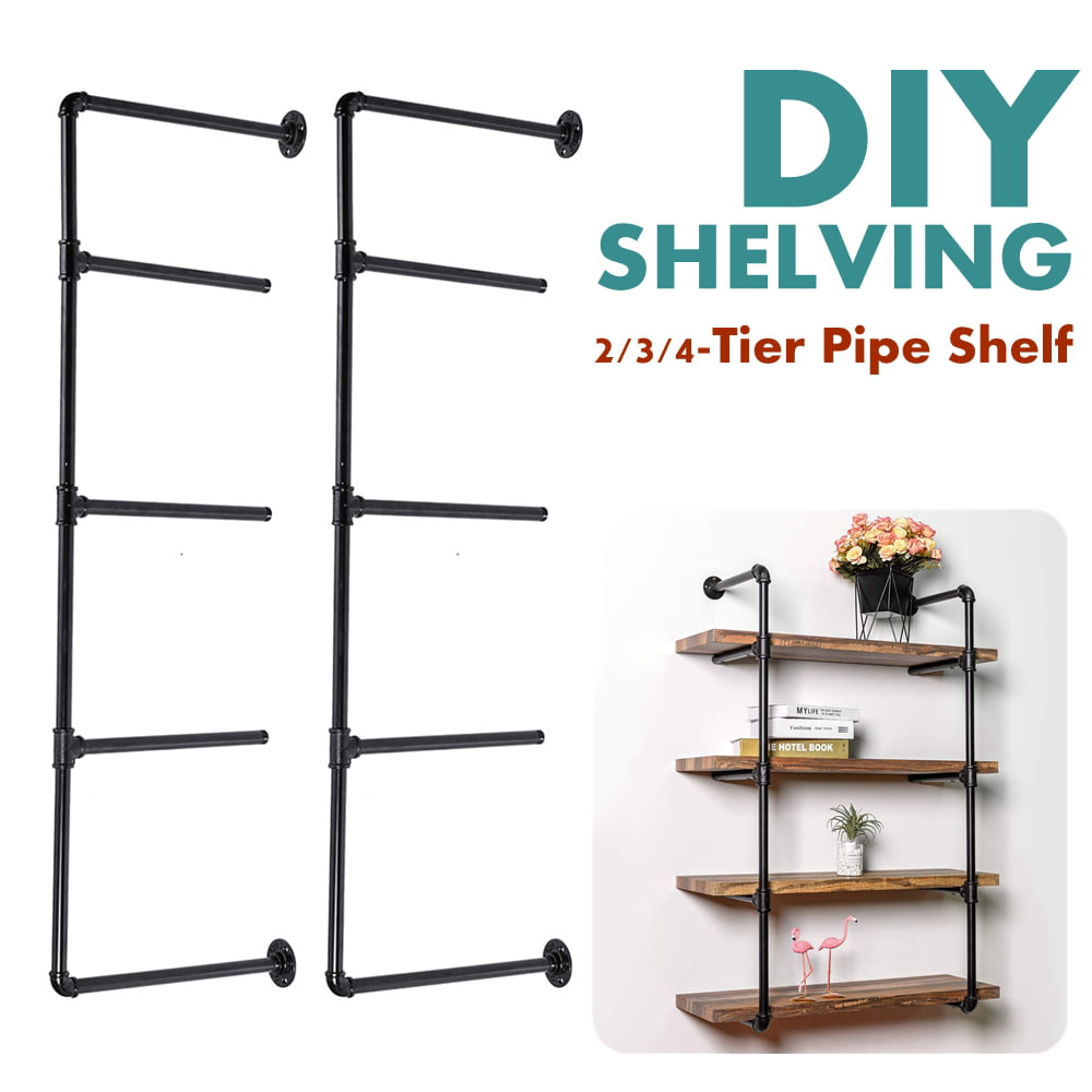 H 3 Tier Wall Shelf Industrial Iron Pipe Shelving Mounted Bookshelf Bracket 36" 