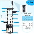 thumbnail image 3 of Cat Tree, 98.4-110.2 Inches Floor to Ceiling Cat Tree-Adjustable Height, Tall Cat Climbing Tower for Cats Large Adult with Scratching Post, Cat cando, Smoky Gray, 3 of 17