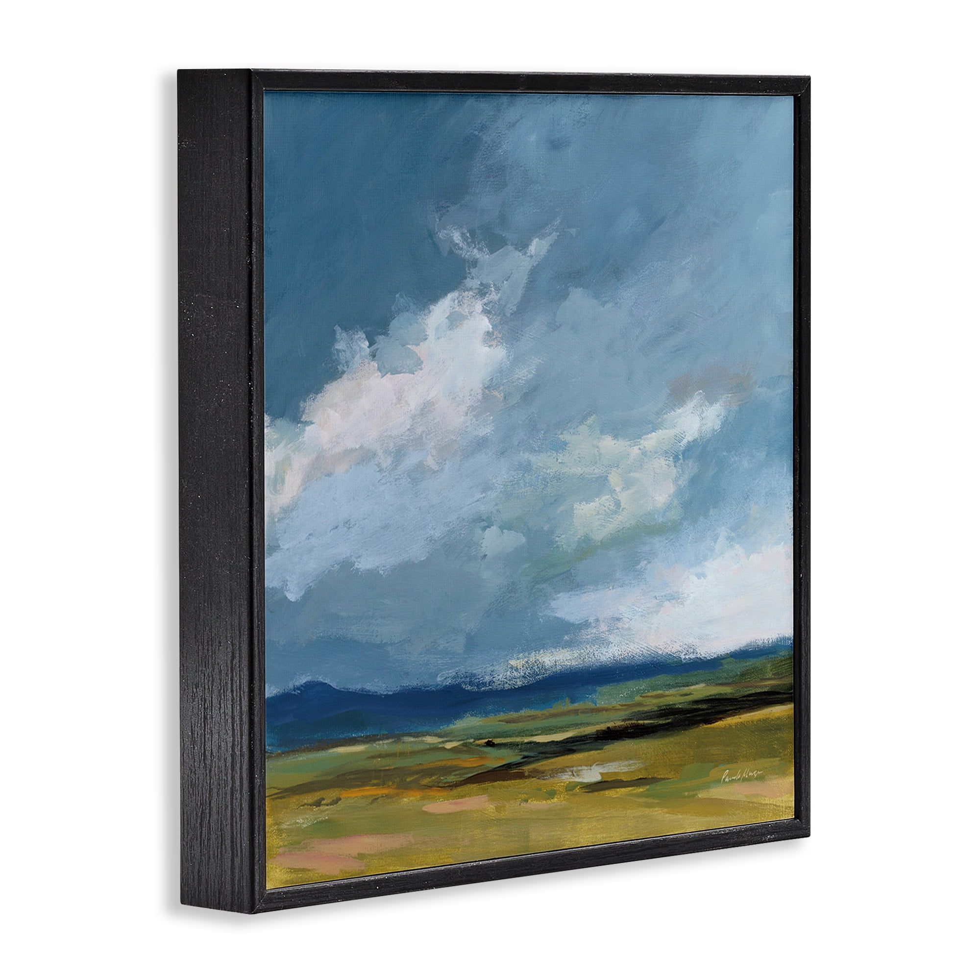 Stupell Industries August Storm Landscape Landscape Painting Black Framed Art Print Wall Art, 12 x 12