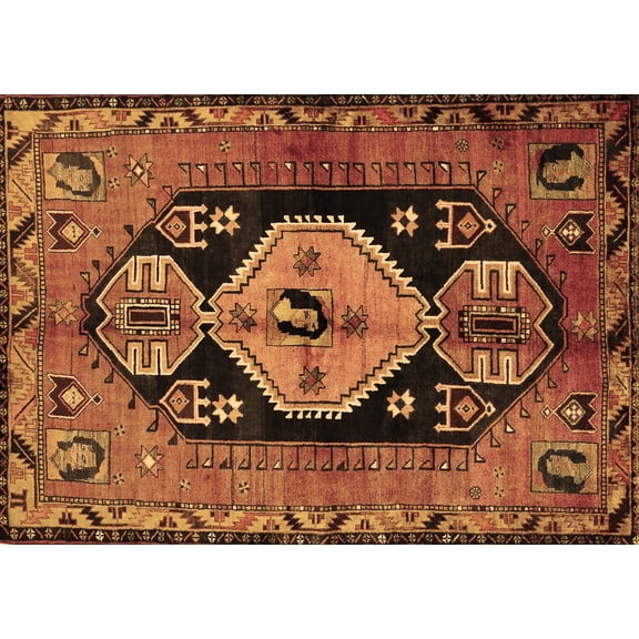Ahgly Company Indoor Rectangle Persian Brown Traditional Area Rugs, 5' x 7'