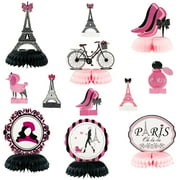 MALLMALL6 12Pcs Paris Honeycombs Centerpieces Party Pink Table Topper for Home