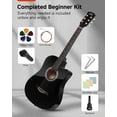 thumbnail image 5 of Moukey Beginner Guitar Kit, Acoustic 38 inch Complete Starter Bundle for Kids and Adults w/ Gig Bag, Strap, Extra Strings, Black, EAG-100, 5 of 7