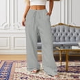 thumbnail image 6 of Pants Women Summer Casual Trousers with Textured Knot Waist Pockets Wide Leg Pants for Everyday Comfort, 6 of 6
