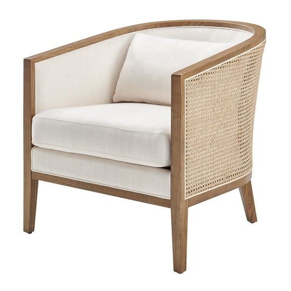 New Pacific Direct Tillman Rattan Accent Chair, Nettlewood Legs, Fully Assembled