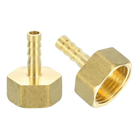 2 Pack Brass Hose Barb Fitting 1/4 Barb x G 1/2 Female Brass Barb Pipe Fitting Adapter