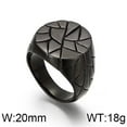 thumbnail image 2 of HIJONES Men's Round Irregular Crack Ring Stainless Steel Hip Hop Stone Cracks Wide Ring Band Finger Jewelry Black Size 10, 2 of 6