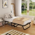 thumbnail image 4 of Folding Bed with Mattress - Portable Foldable Roll Away Adults Bed for Guest, 5-Inch Thick Luxurious Memory Foam, Space Saving Fold Up Bed with Dust Proof Cover & Wheels for Easy Storage,75" Dx 31" W, 4 of 8