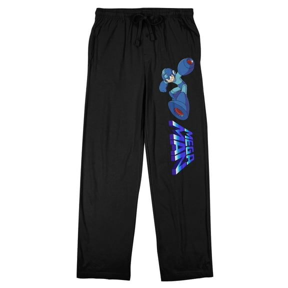 Mega Man Punch Men's Black Sleep Pajama Pants-Small