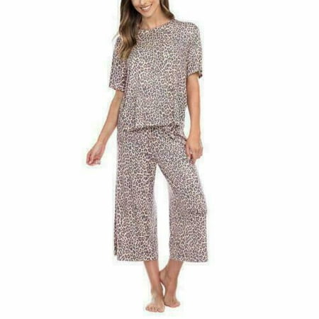 

Honeydew Women s Super Soft Jersey Pajama Set (Natural Leopard Small)
